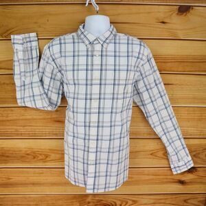 Sonoma Goods For Life Shirt Button Down Collar Size‎ XL White Blue Gray Plaid